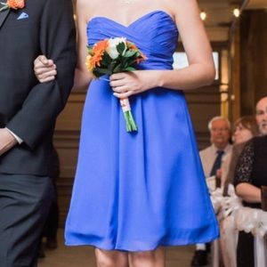 Alfred Angelo short royal blue bridesmaid dress